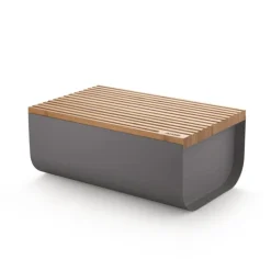 Alessi Brotkasten Mattina Dunkelgrau- Aufbewahrung (3)