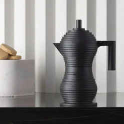 Alessi Espressokocher Pulcina Vollschwarz für 3 Tassen- Kaffee & Tee