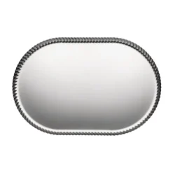 Alessi Pleats Tablett Oval Silberfarben- Schalen & Körbe