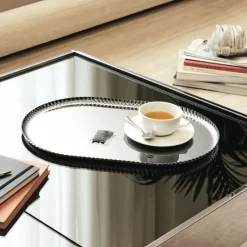 Alessi Pleats Tablett Oval Silberfarben- Schalen & Körbe