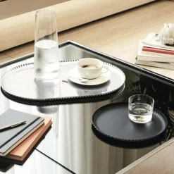 Alessi Pleats Tablett Rund Klein Schwarz- Schalen & Körbe