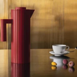Alessi Plissé Isolierkanne 1000 ml Rot- Kaffee & Tee