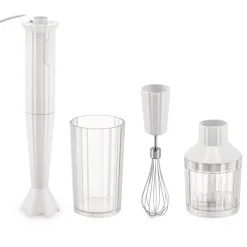 Alessi Plissé Stabmixer mit Zubehör Weiß- Küchenhelfer