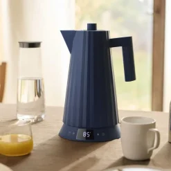 Alessi Plissé Wasserkocher mit Temperaturregelung Blau- Kochgeschirr