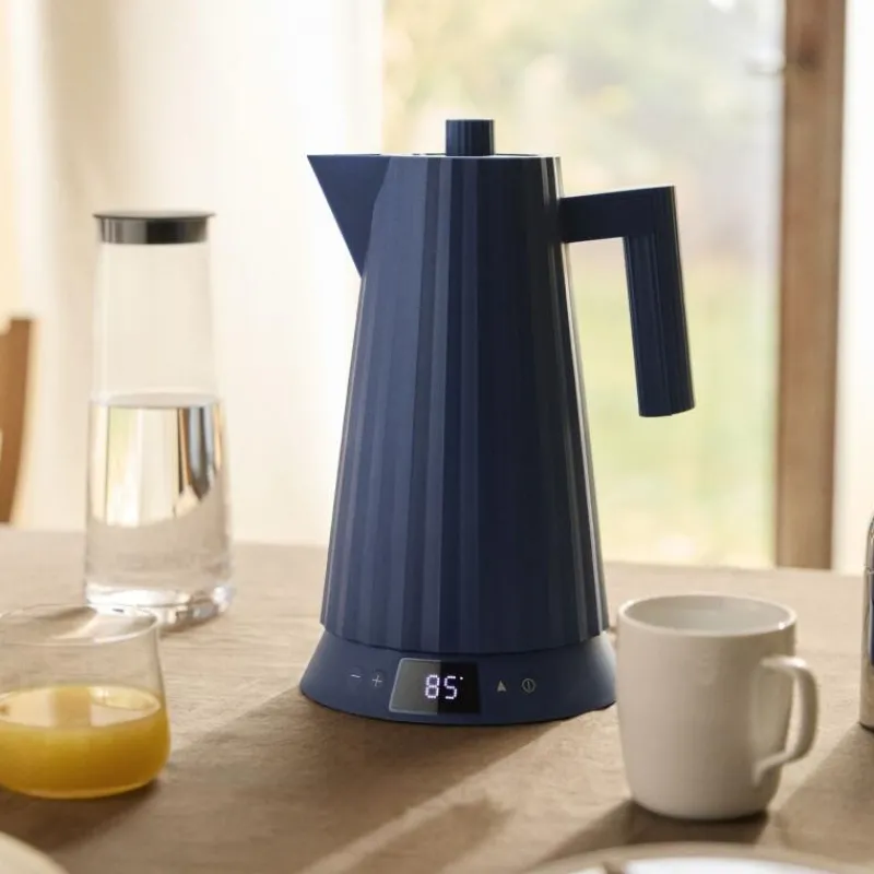 Alessi Plissé Wasserkocher mit Temperaturregelung Blau- Kochgeschirr