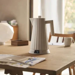 Alessi Plissé Wasserkocher mit Temperaturregelung Weiß- Kochgeschirr