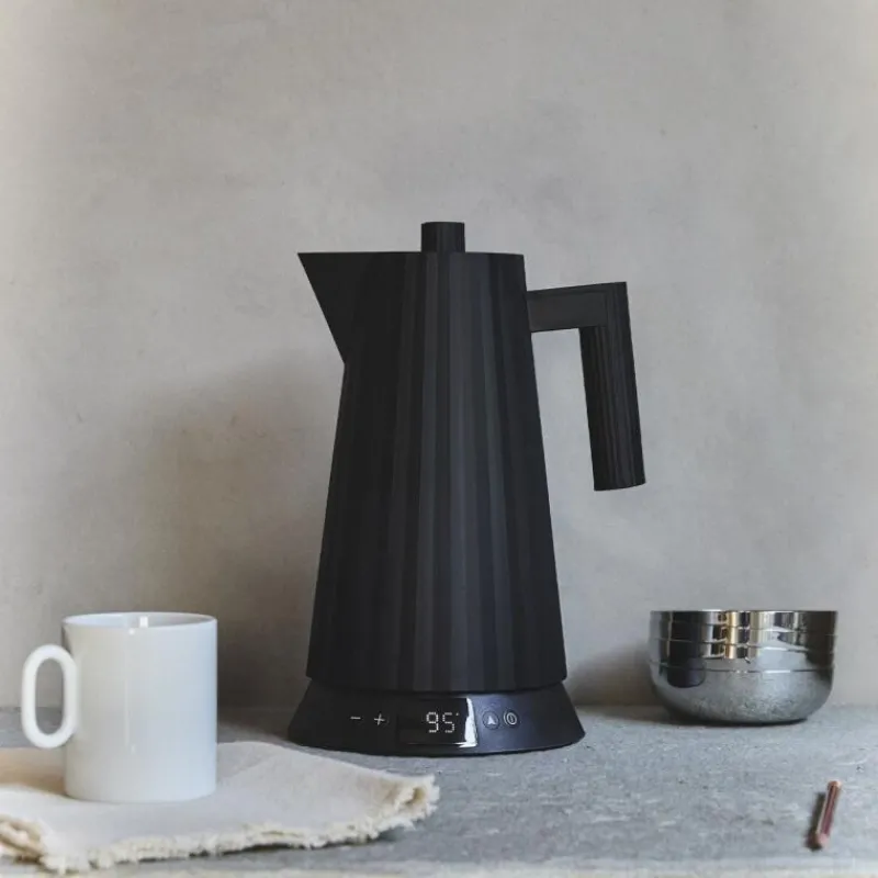 Alessi Plissé Wasserkocher mit Temperaturregelung Schwarz- Kochgeschirr
