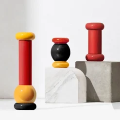 Alessi Sottsass Collection Salz- oder Pfeffermühle Klein Schwarz- Küchenhelfer