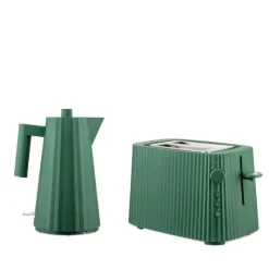 Alessi Wasserkocher und Toaster Plissé Grün- Kochgeschirr