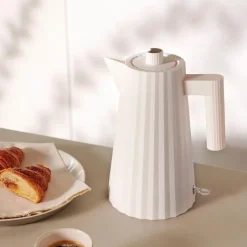Alessi Wasserkocher und Toaster Plissé Weiß- Kochgeschirr