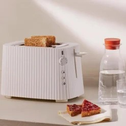 Alessi Wasserkocher und Toaster Plissé Weiß- Kochgeschirr