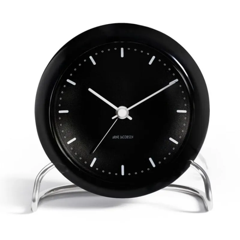 Arne Jacobsen Wecker City Hall Schwarz Schwarz- Uhren & Wetterstationen