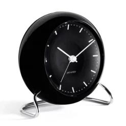 Arne Jacobsen Wecker City Hall Schwarz Schwarz- Uhren & Wetterstationen