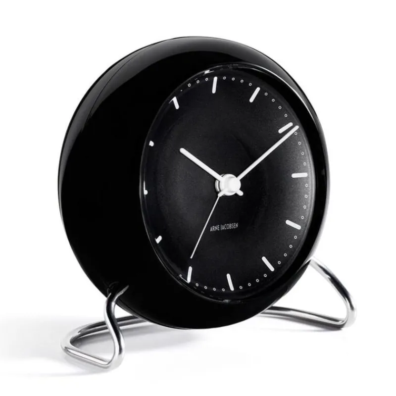 Arne Jacobsen Wecker City Hall Schwarz Schwarz- Uhren & Wetterstationen