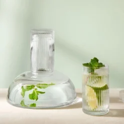 ASA Selection ASA Juna Karaffe mit Trinkglas Transparent 1300 ml- Wasserkaraffen