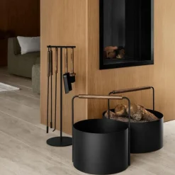 Blomus Ashi Feuerholz-Korb Groß Braun- Wohnaccessoires