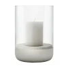 Blomus Calma Windlicht L Hellgrau- Kerzenhalter