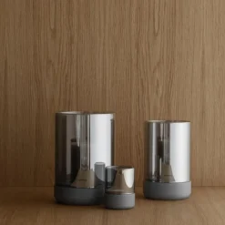 Blomus Calma Windlicht L Steel Gray Smoke- Kerzenhalter