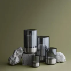 Blomus Calma Windlicht S Edelstahl Smoke- Kerzenhalter