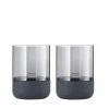 Blomus Calma Windlicht XS Steel Gray Smoke 2er Set- Kerzenhalter