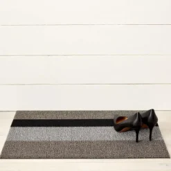 Chilewich Fußmatte Bold Stripe Silver Black 46 x 71 cm- Fußmatten
