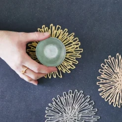 Chilewich Glasuntersetzer Bloom Gilded 6er Set- Untersetzer