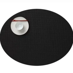 Chilewich Tischset Mini Basketweave Oval Black- Tischsets