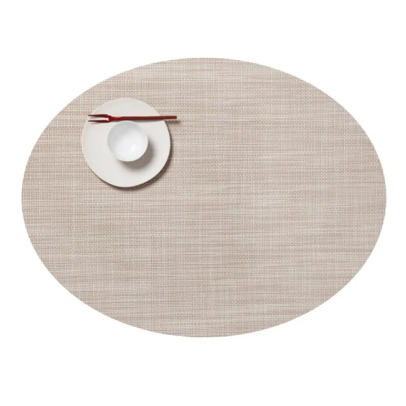 Chilewich Tischset Mini Basketweave Oval Parchment- Tischsets