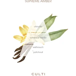 Culti Milano Culti Nachfüller Raumduft Supreme Amber 1000 ml- Nachfüller & Stäbchen