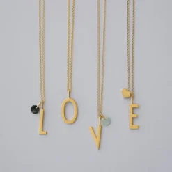 Design Letters Schmuckanhänger W Vergoldet 16 mm- Schmuck