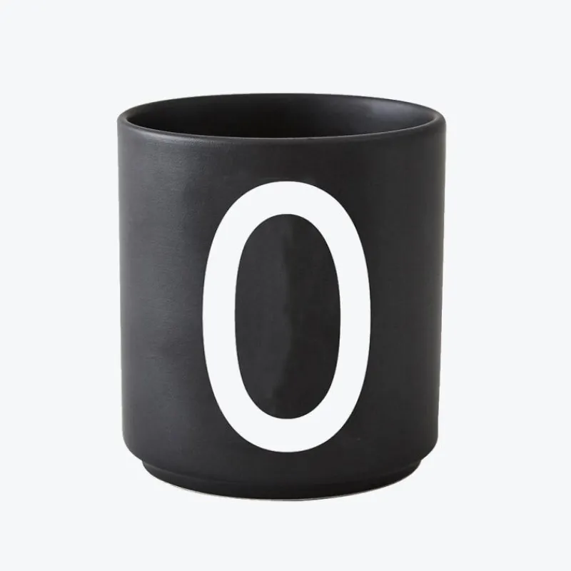 Design Letters Schwarzer Porzellanbecher O- Geschirr (3)