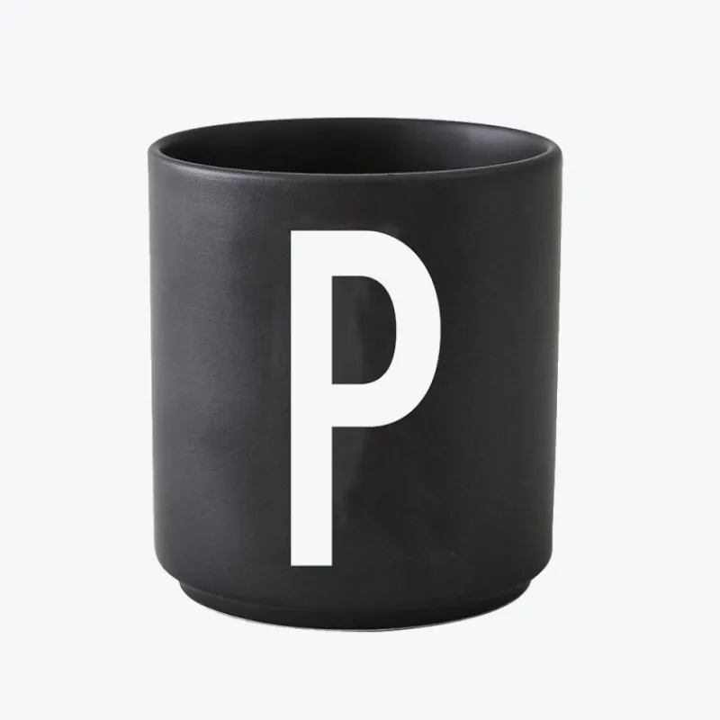 Design Letters Schwarzer Porzellanbecher P- Geschirr (3)