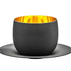 Eisch Cosmo Cappuccinobecher mit Untersetzer Gold 109/3 in Geschenkröhre- Geschirr (3)