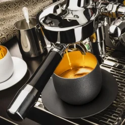 Eisch Cosmo Cappuccinobecher mit Untersetzer Gold 109/3 in Geschenkröhre- Geschirr (3)