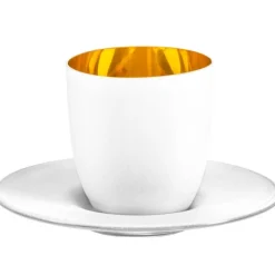 Eisch Cosmo Espressobecher mit Untersetzer Pure White 109/6 in Geschenkröhre- Kaffee & Tee