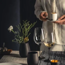 Eisch Cosmo Espressobecher mit Untersetzer Pure White 109/6 in Geschenkröhre- Kaffee & Tee