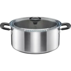 Fiskars Functional Form Kasserolle mit Glasdeckel 5000 ml- Kochgeschirr