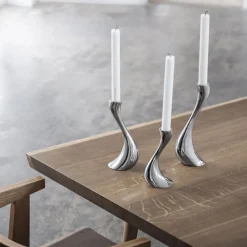Georg Jensen Cobra Kerzenhalter Dreiteiliges Set- Kerzenhalter