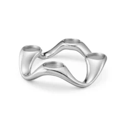 Georg Jensen Cobra Stumpenkerzenhalter Rund Edelstahl- Kerzenhalter