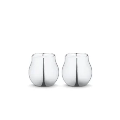 Georg Jensen Kerzenhalter Cafu 2er Set Edelstahl 5,8 cm- Kerzenhalter