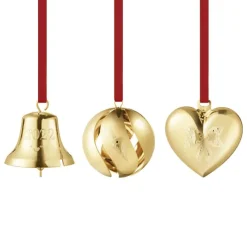 Georg Jensen Weihnachtsschmuck 2022 Geschenkset Glocke, Kugel und Herz Goldauflage- Weihnachten (2)