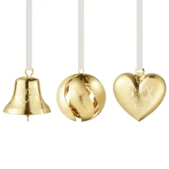 Georg Jensen Weihnachtsschmuck 2022 Geschenkset Glocke, Kugel und Herz Goldauflage- Weihnachten (2)