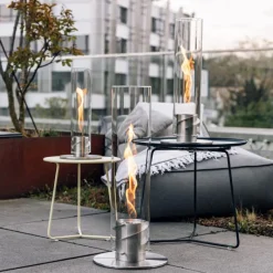 Höfats Spin 1200 Tischfeuer Silber- Kerzenhalter