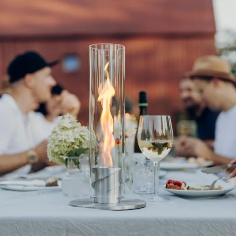 Höfats Spin 900 Tischfeuer Silber- Kerzenhalter