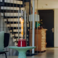 Höfats Spin air 1200 Tischfeuer Emaille Rot- Kerzenhalter