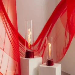 Höfats Spin air 1200 Tischfeuer Emaille Rot- Kerzenhalter