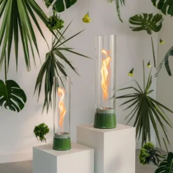 Höfats Spin air 900 Tischfeuer Emaille Grün- Kerzenhalter