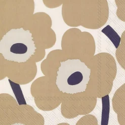 IHR Ideal Home Range Cocktail Servietten Unikko Cream Linen 25 x 25 cm- Servietten