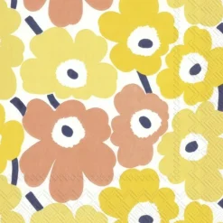 IHR Ideal Home Range Cocktail Servietten Mini Unikko Yellow 25 x 25 cm- Servietten