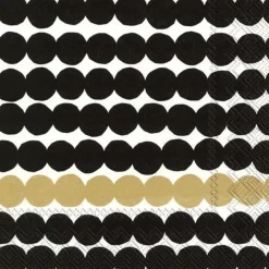 IHR Ideal Home Range Cocktail Servietten Räsymatto Black Gold 25 x 25 cm- Servietten